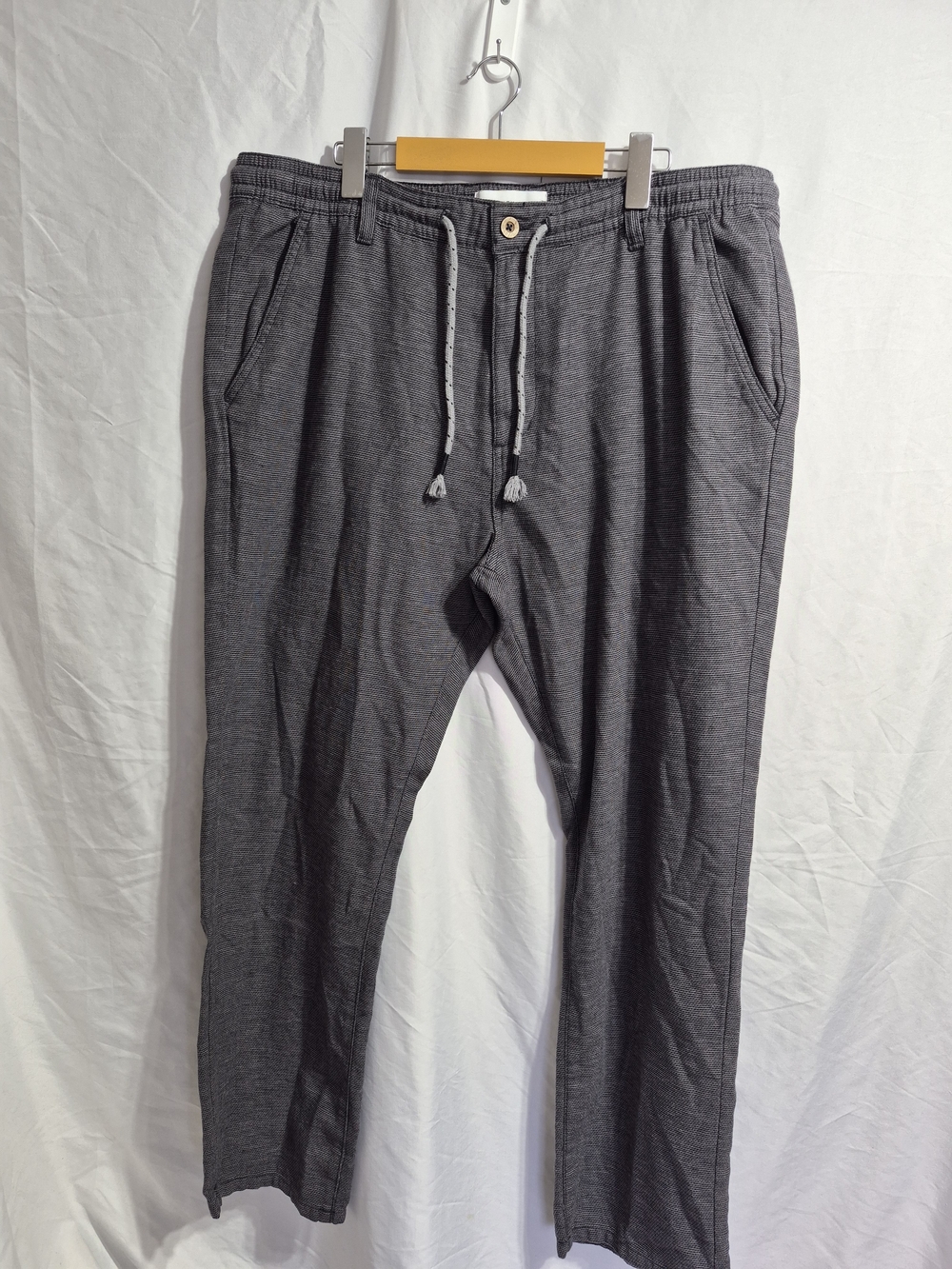 Men's Heather Gray Drawstring Joggers - Casual Comfort, Size 38